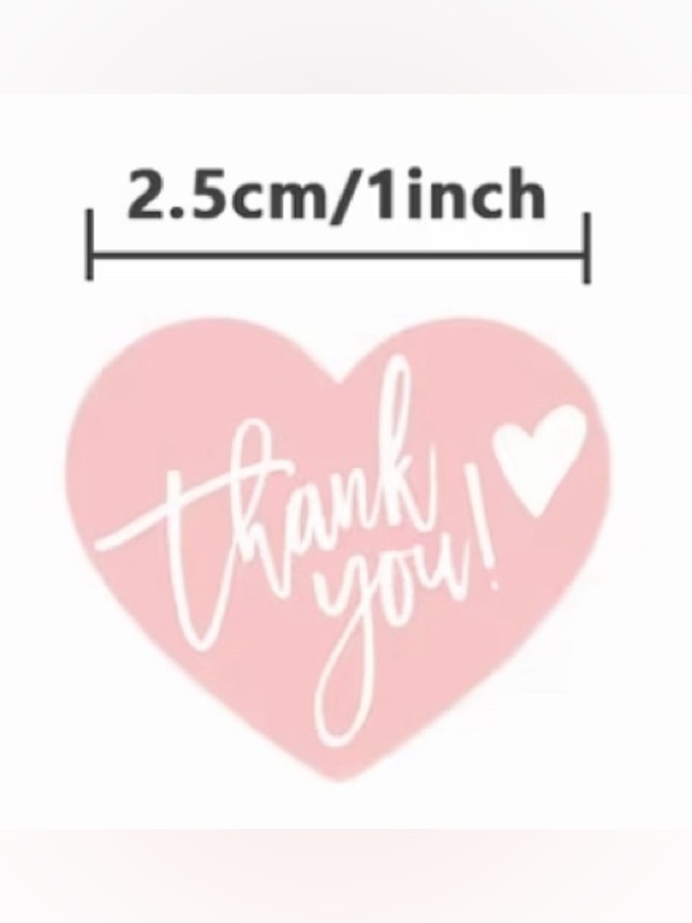 Thank You Heart Sticker Roll - 500 Ct - Picture 2 of 4